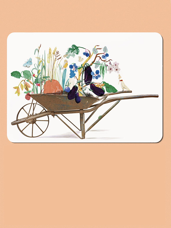 wheelbarrow postcard